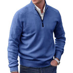 Eberhard | Męski włoski sweter z zamkiem, elegancki sweter z dzianiny | Rokishi | Fioletowy