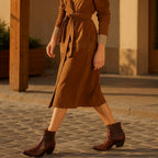 Edith | Damskie skórzane kowbojki, botki w stylu western | Rokishi | Czarny