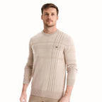 Edmund | Męski sweter w kratkę, klasyczny sweter z dzianiny | Rokishi | Szary