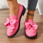 Aleksandra | Damskie buty wsuwane (slip-on) na platformie, z okrągłym noskiem i ozdobnym węzłem | Rokishi