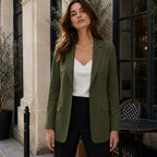 Eliza | Damski dopasowany blazer, taliowana marynarka strukturalna | Rokishi | Czerwony