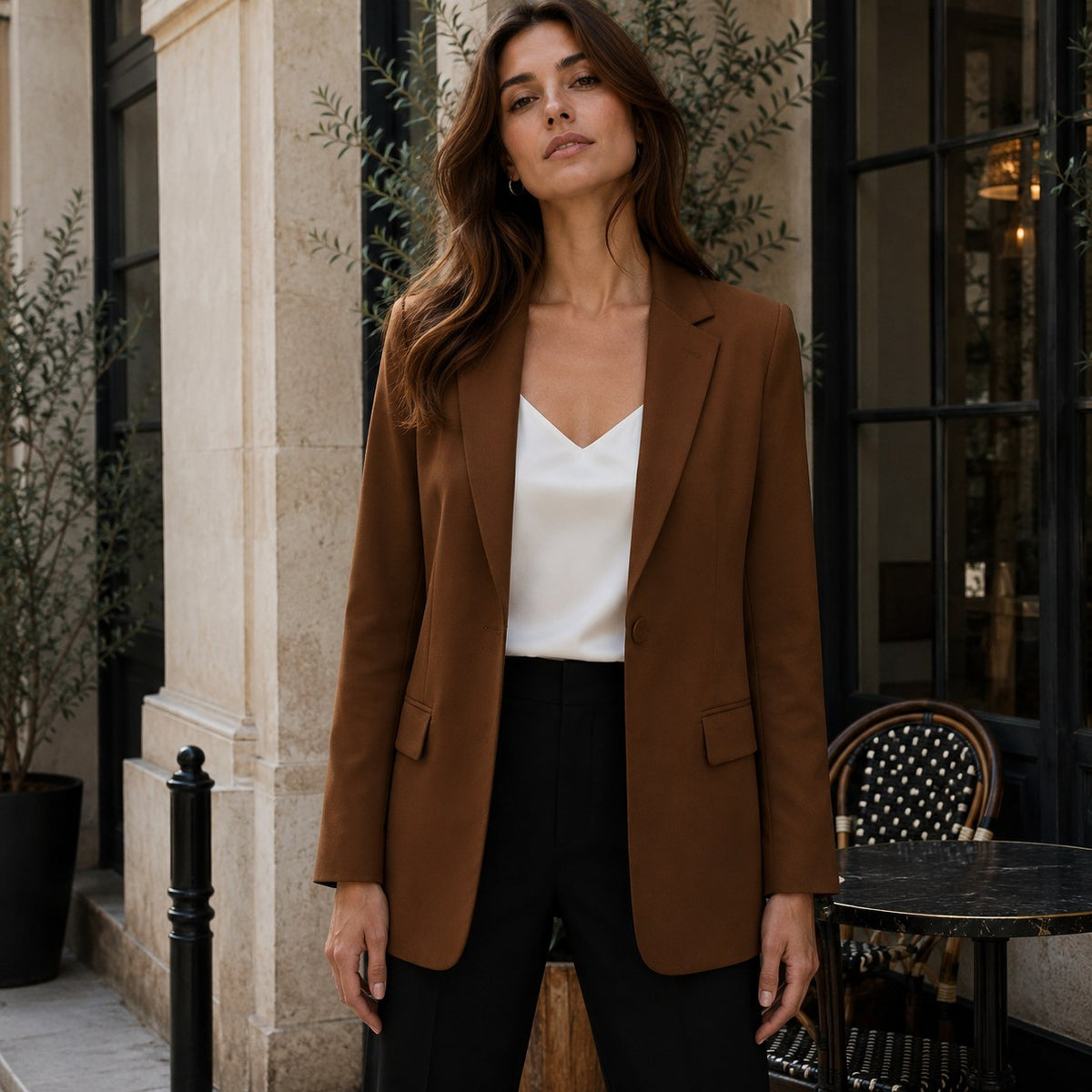 Eliza | Damski dopasowany blazer, taliowana marynarka strukturalna | Rokishi | Czerwony