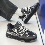 Emil | Męskie buty sportowe z geometrycznym wzorem, sznurowane buty z bieżnikowaną podeszwą | Rokishi | Szary