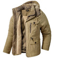 Ethan | Męska kurtka, ochrona przed wiatrem, ocieplany fason | Rokishi | Khaki
