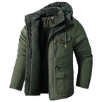 Ethan | Męska kurtka, ochrona przed wiatrem, ocieplany fason | Rokishi | Khaki