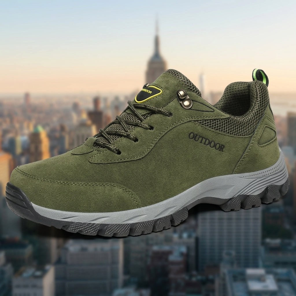 Ethan | Męskie buty trekkingowe z zamszu i siatki, buty turystyczne z podeszwą o dobrej przyczepności | Rokishi | Camelowy