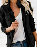Evie | Damska strukturalna kurtka typu utility, kurtka smart casual | Rokishi | Czarny