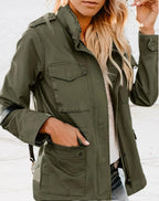 Evie | Damska strukturalna kurtka typu utility, kurtka smart casual | Rokishi | Czarny