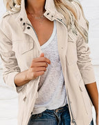 Evie | Damska strukturalna kurtka typu utility, kurtka smart casual | Rokishi | Zielony
