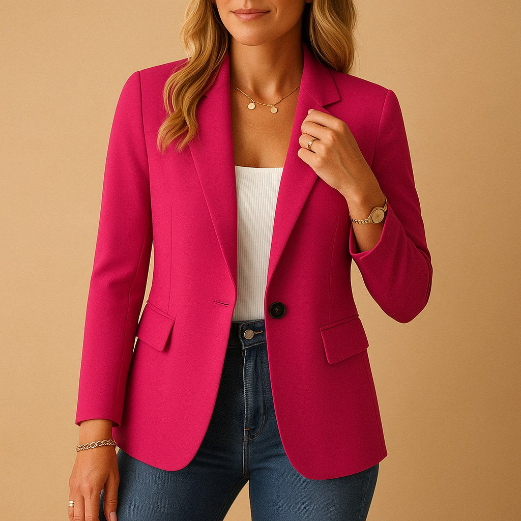 Felicity | Damski dopasowany, taliowany blazer, strukturalna kurtka jesienna | Rokishi | Biały
