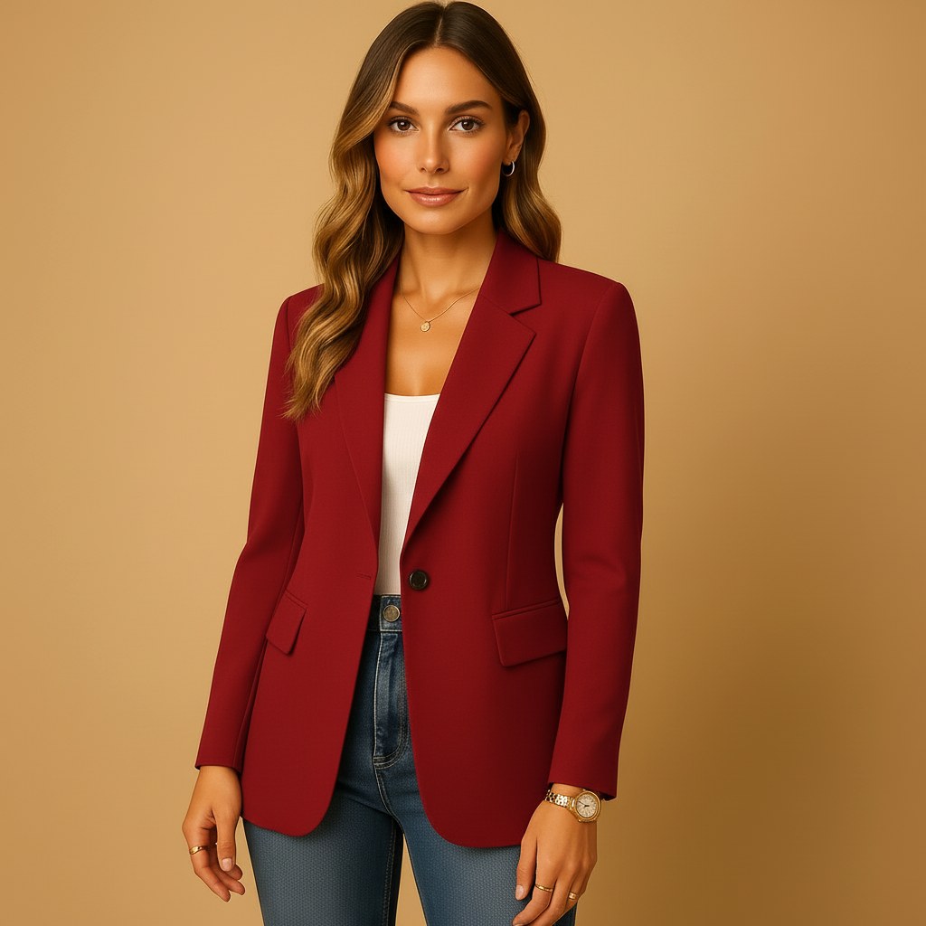 Felicity | Damski dopasowany, taliowany blazer, strukturalna kurtka jesienna | Rokishi | Biały