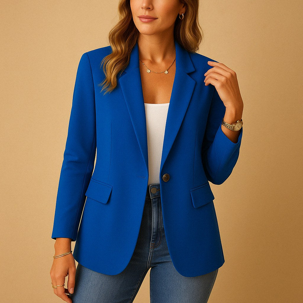 Felicity | Damski dopasowany, taliowany blazer, strukturalna kurtka jesienna | Rokishi | Różowy