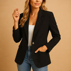 Felicity | Damski dopasowany, taliowany blazer, strukturalna kurtka jesienna | Rokishi | Różowy
