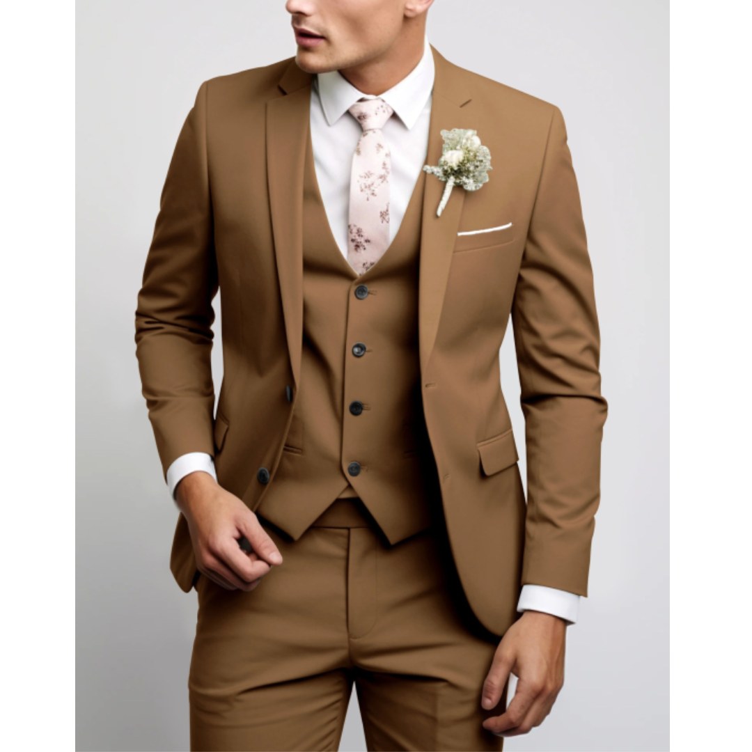 Felix | Męski garnitur dla gości weselnych w kroju slim fit, garnitur trzyczęściowy | Rokishi | Jasnoniebieski