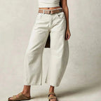 Freya | Damskie luźne jeansy typu barrel, jeansy z wysokim stanem | Rokishi | Czarny