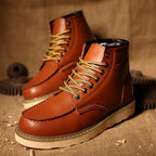 Fritz | Męskie skórzane buty w naturalnym odcieniu, wytrzymałe buty jesienne | Rokishi | Bordowy