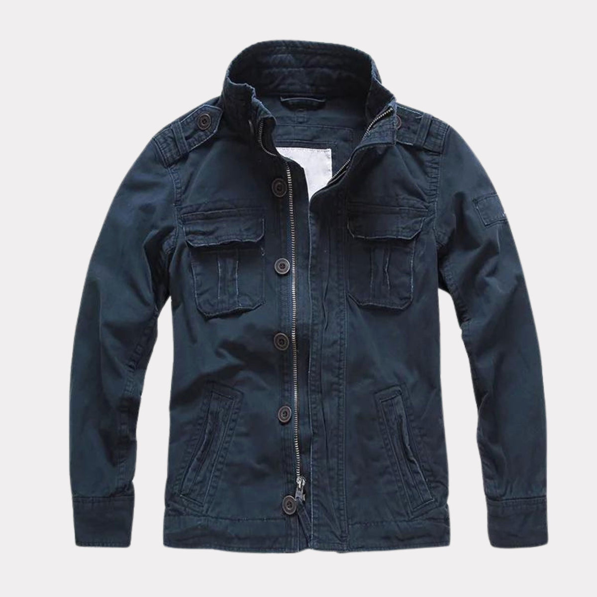 Georg | Męska kurtka jeansowa w stylu wojskowym, jesienna kurtka w stylu utility | Rokishi | Zieleń wojskowa