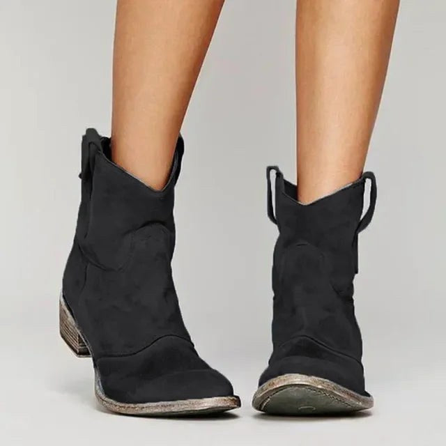 Georgia | Damskie botki kowbojskie w stylu vintage, inspirowane stylem western | Rokishi | Brązowy