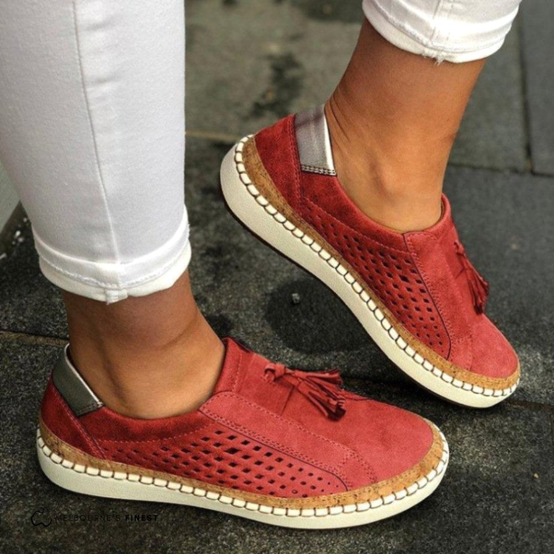 Giselle | Damskie ortopedyczne buty slip-on, przewiewne buty komfortowe | Rokishi | Zielony
