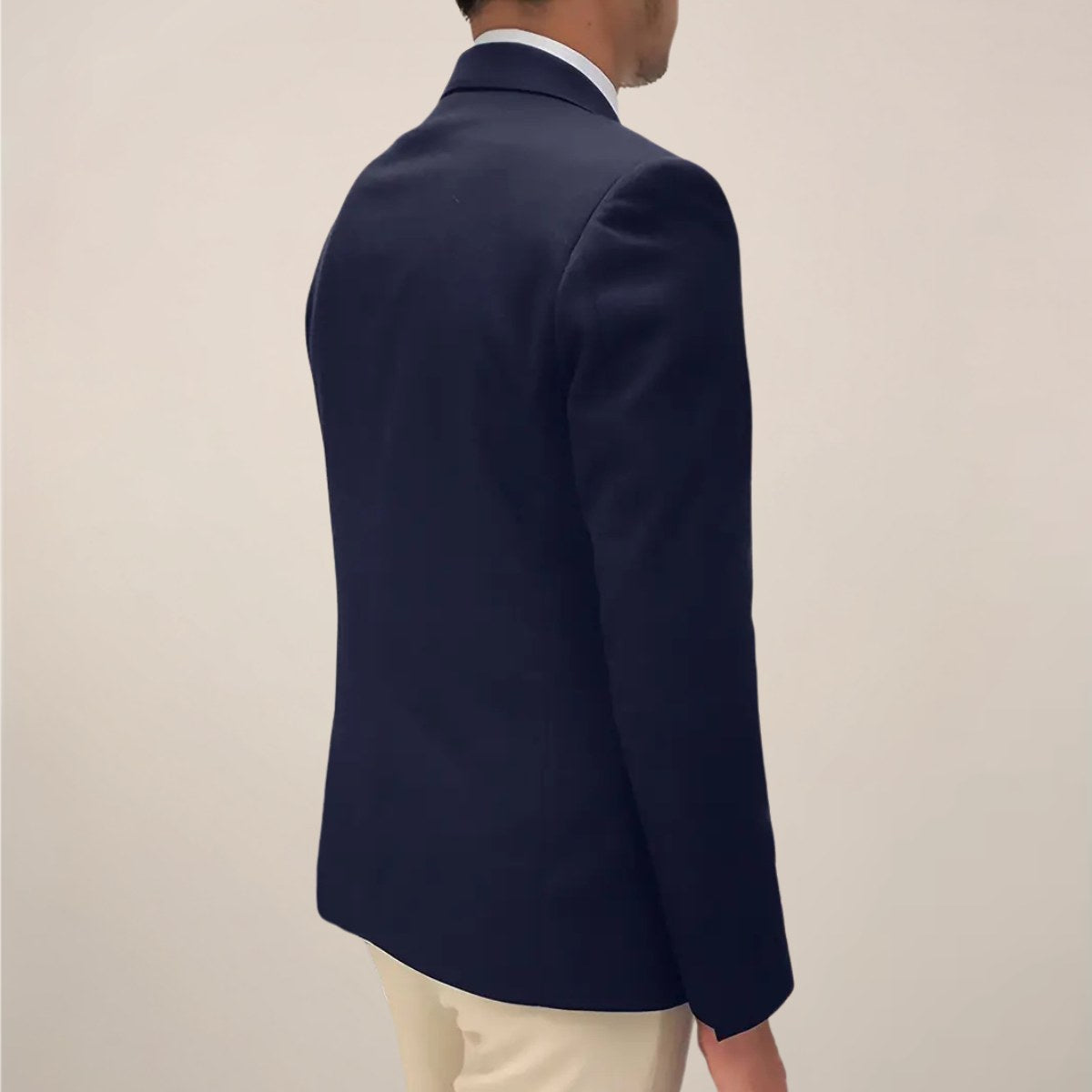Harrison | Męski dopasowany blazer, elegancki strukturalny blazer garniturowy | Rokishi | Granatowy