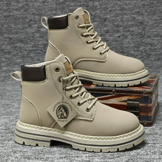 Harry | Męskie skórzane buty sznurowane, wysokie buty robocze | Rokishi | Brązowy