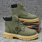 Harry | Męskie skórzane buty sznurowane, wysokie buty robocze | Rokishi | Brązowy