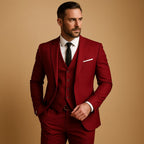Heinrich | Męski garnitur slim fit, trzyczęściowy garnitur ślubny z kamizelką | Rokishi | Czarny