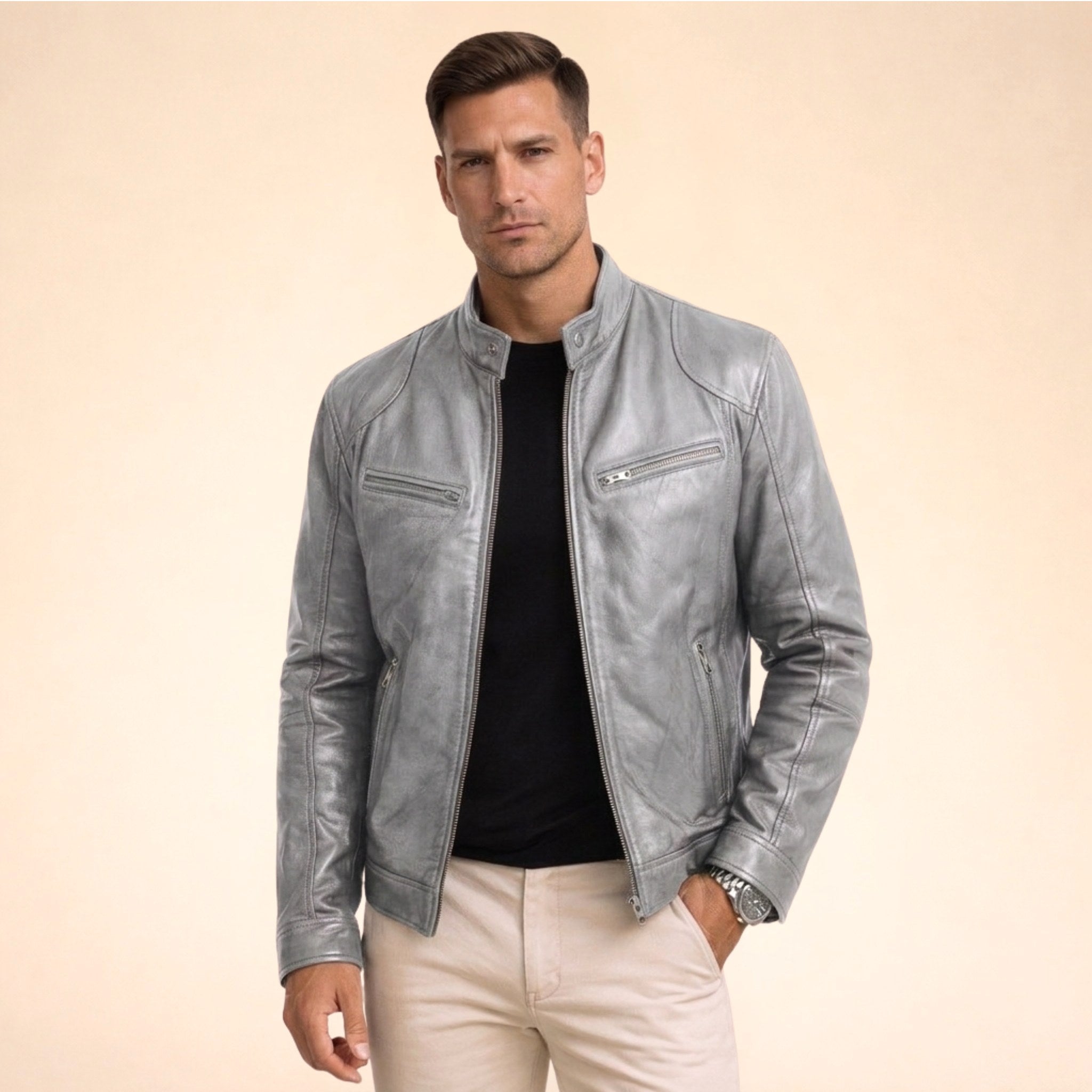 Henrik | Męska kurtka o nowoczesnym designie, elegancka kurtka na każdą okazję | Rokishi | Bordowy