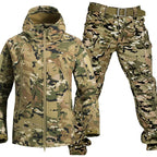 Szymon | Męski zestaw outdoorowy: kurtka softshell z kapturem i spodnie taktyczne | Rokishi