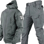 Szymon | Męski zestaw outdoorowy: kurtka softshell z kapturem i spodnie taktyczne | Rokishi