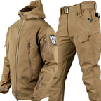 Szymon | Męski zestaw outdoorowy: kurtka softshell z kapturem i spodnie taktyczne | Rokishi