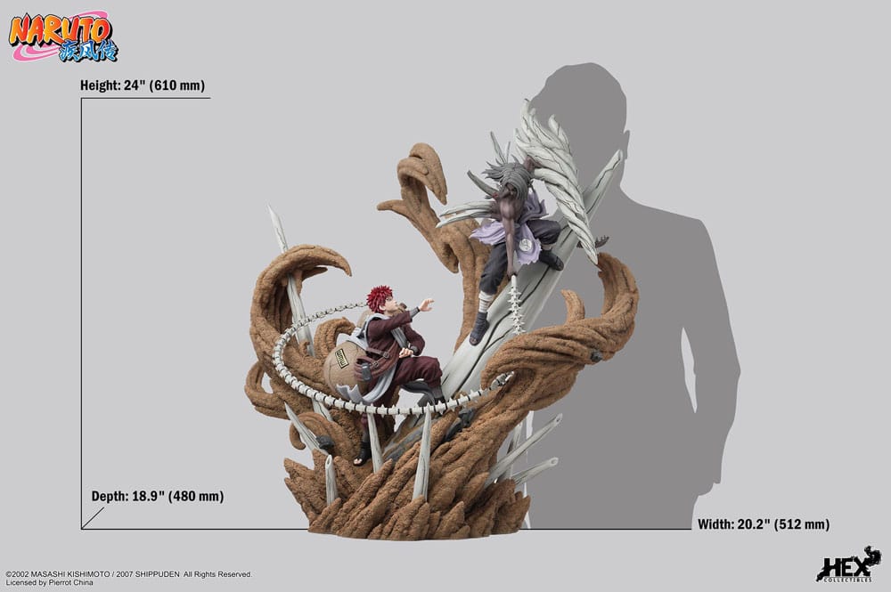 Naruto Shippuden Elite Dynamic Statue 1/6 Gaara vs Kimimaro 61 cm