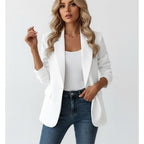 Imogen | Damski taliowany blazer, dopasowana elegancka marynarka | Rokishi | Biały