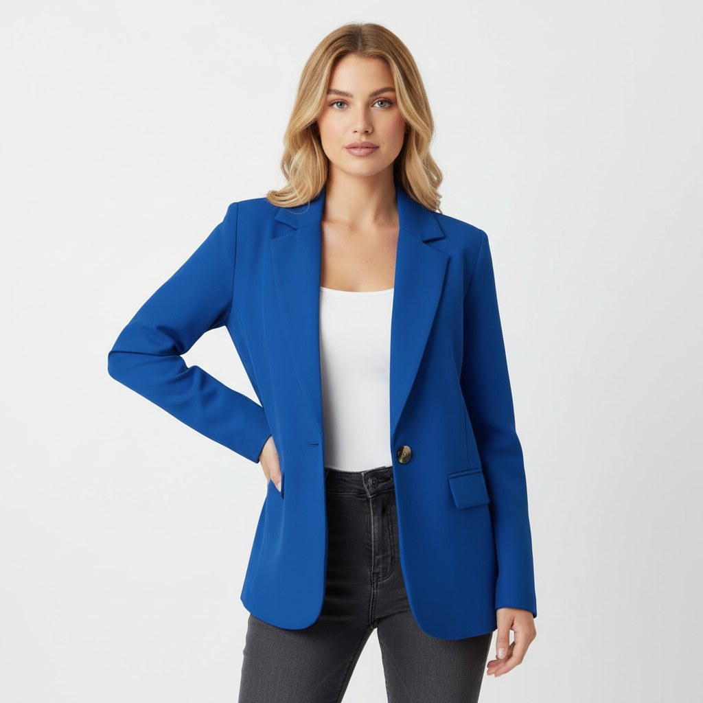 Imogen | Damski taliowany blazer, dopasowana elegancka marynarka | Rokishi | Biały