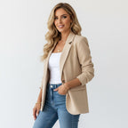 Imogen | Damski taliowany blazer, dopasowana elegancka marynarka | Rokishi | Biały