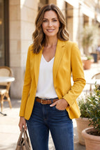 Isaline | Damski dopasowany blazer, wąsko krojony żakiet z klapami | Rokishi | Fioletowy