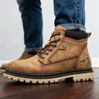 Jack | Męskie skórzane buty robocze, antypoślizgowe buty sznurowane | Rokishi | Brązowy