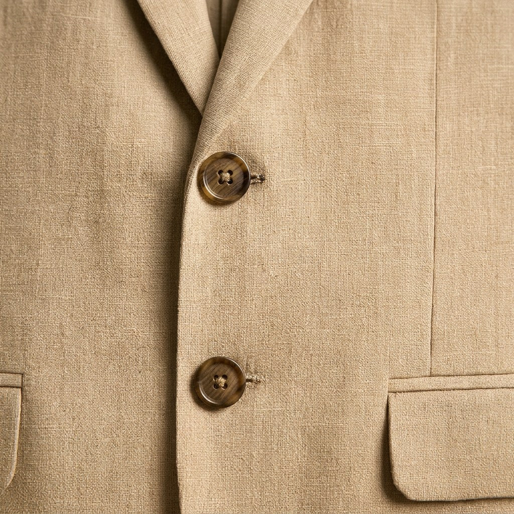 Jakub | Dwuczęściowy lniany garnitur męski slim fit, elegancki garnitur | Rokishi