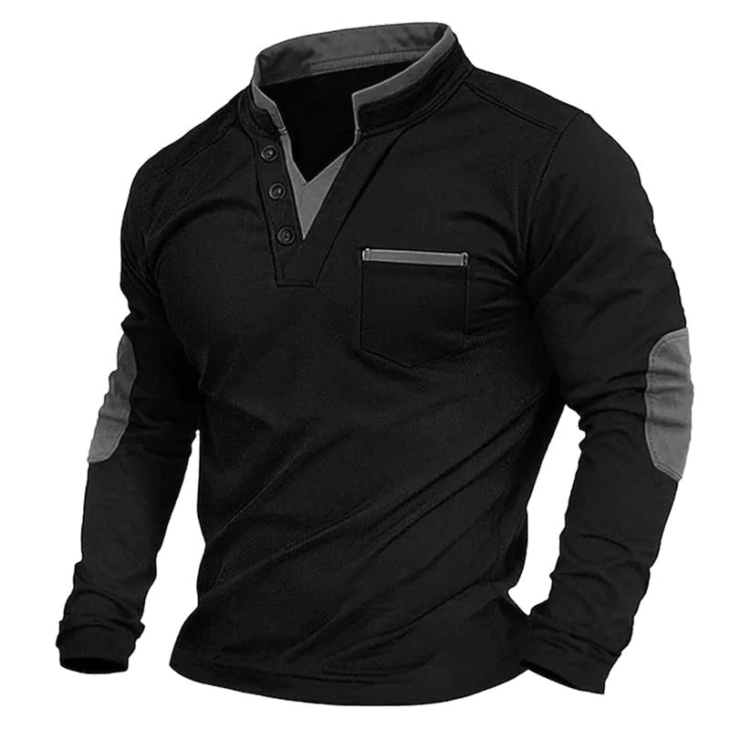 Jens | Męski sweter z dekoltem w serek, elegancki sweter z dzianiny | Rokishi | Brązowy