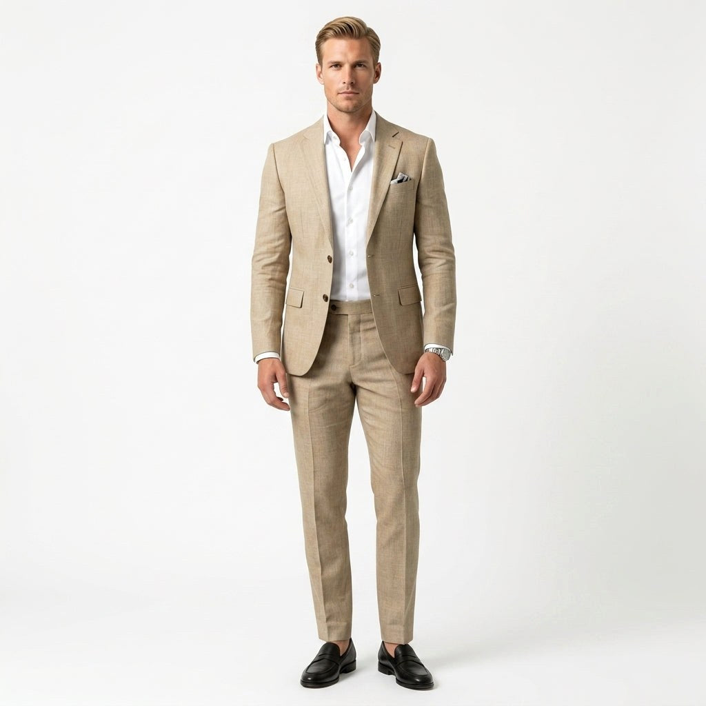 Kamil | Dwuczęściowy garnitur męski slim fit, garnitur ślubny i biznesowy | Rokishi
