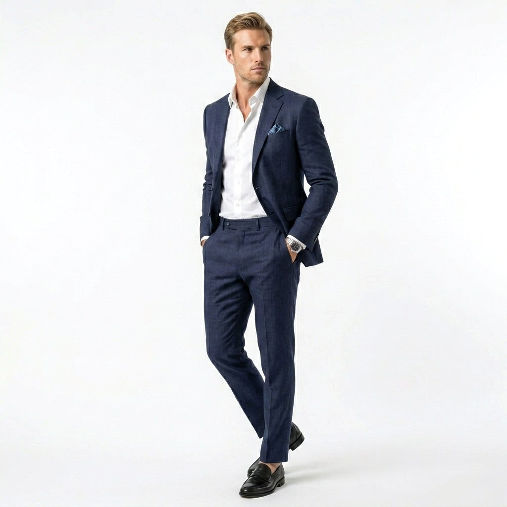 Kamil | Dwuczęściowy garnitur męski slim fit, garnitur ślubny i biznesowy | Rokishi