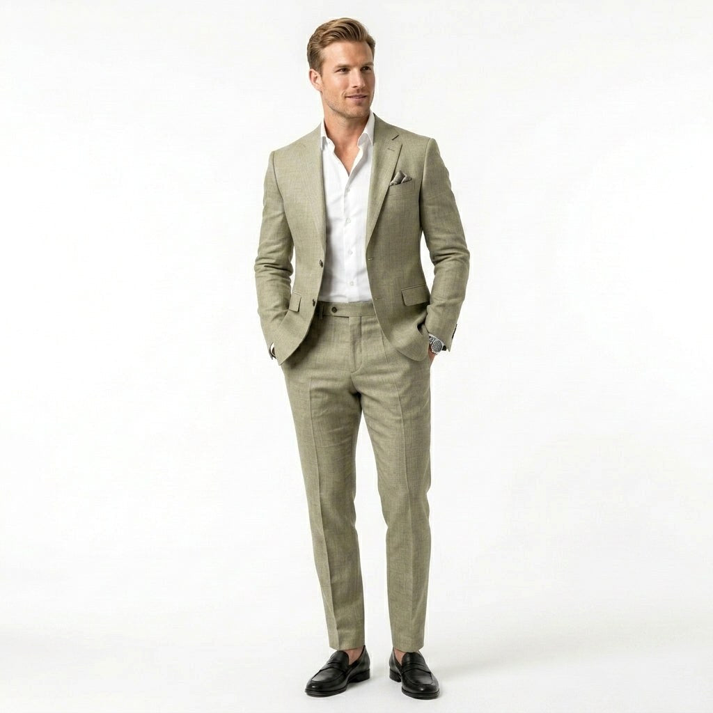 Kamil | Dwuczęściowy garnitur męski slim fit, garnitur ślubny i biznesowy | Rokishi