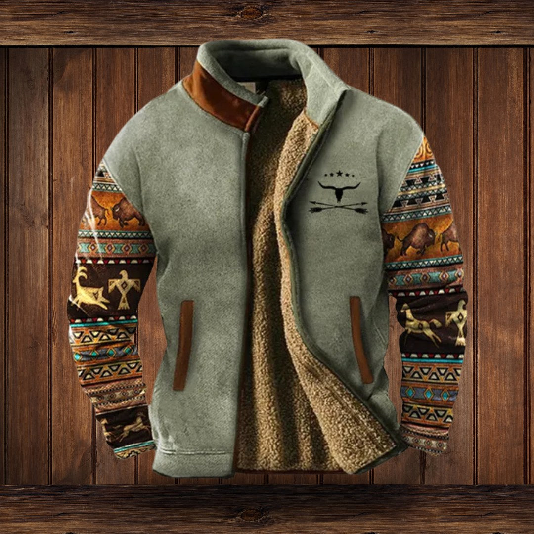 Klaus | Męska kurtka polarowa Merino, funkcjonalna kurtka outdoorowa | Rokishi | Brązowy 2