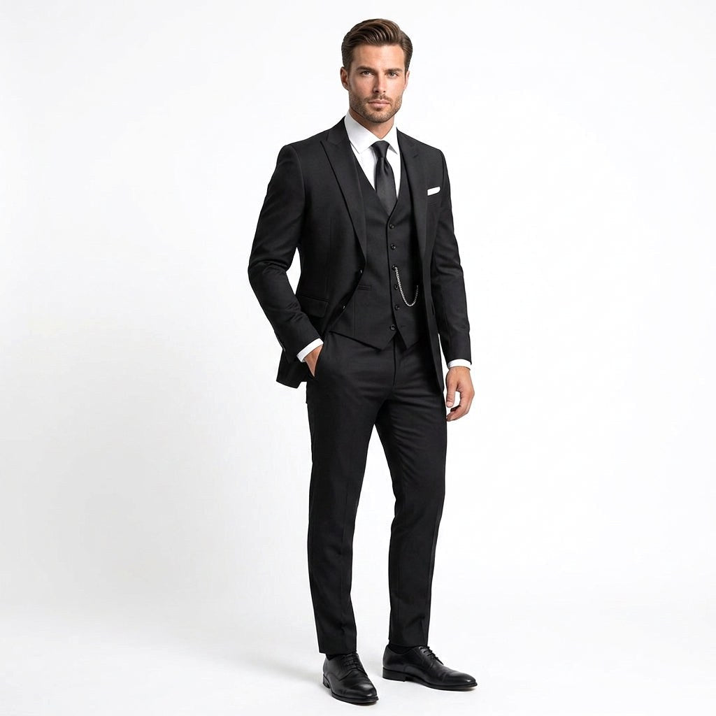 Krzysztof | Trzyczęściowy garnitur męski slim fit, elegancki garnitur biznesowy | Rokishi
