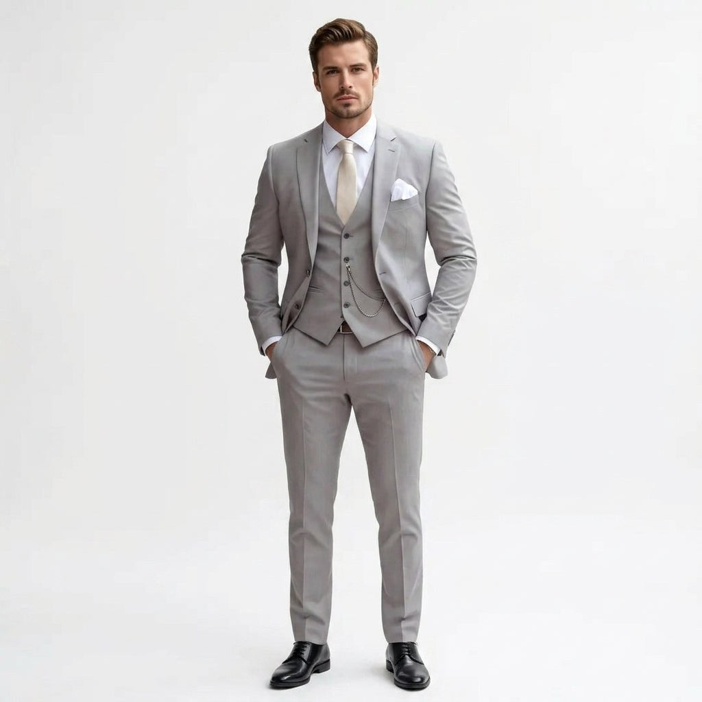 Krzysztof | Trzyczęściowy garnitur męski slim fit, elegancki garnitur biznesowy | Rokishi