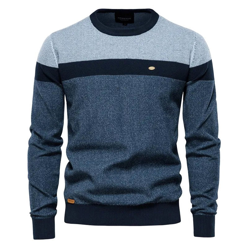 Lars | Męski sweter o klasycznym kroju, miękki sweter bawełniany | Rokishi | Zielony
