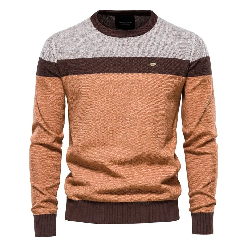 Lars | Męski sweter o klasycznym kroju, miękki sweter bawełniany | Rokishi | Zielony