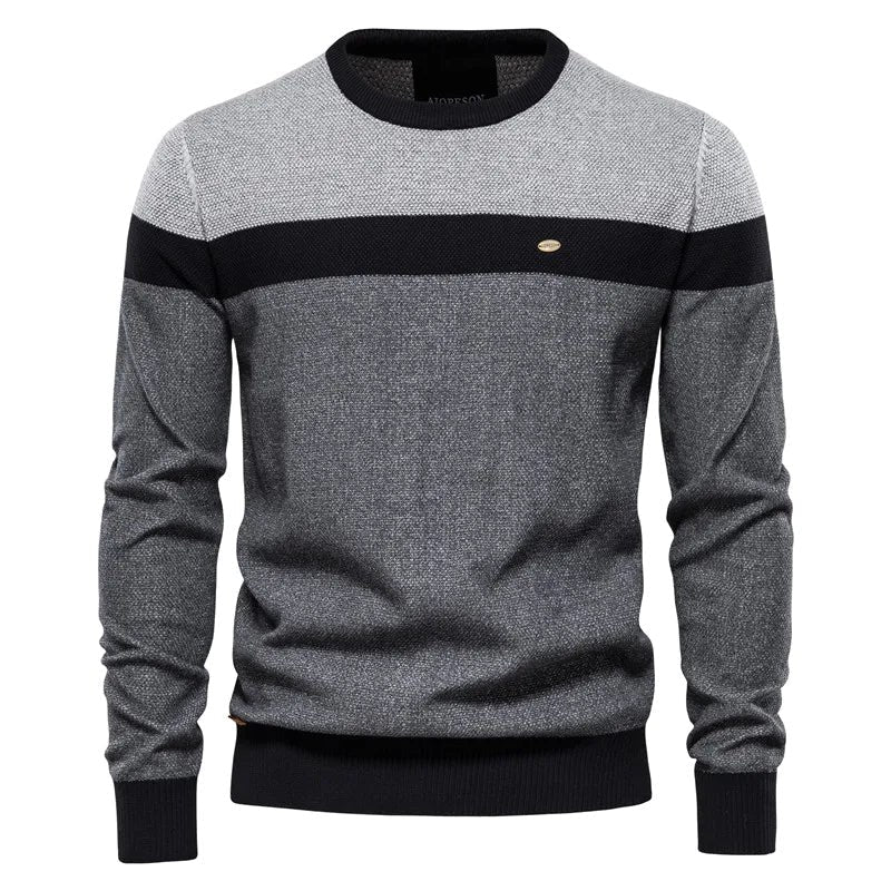 Lars | Męski sweter o klasycznym kroju, miękki sweter bawełniany | Rokishi | Zielony