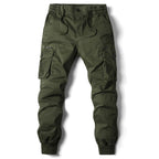 Leo | Męskie spodnie cargo typu utility ze stretchem, funkcjonalne spodnie z kieszeniami | Rokishi | Khaki