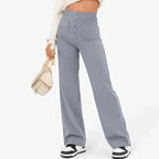 Lottie | Damskie spodnie stretch z wysokim stanem, wygodne spodnie codzienne | Rokishi | Zielony